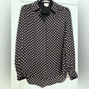 Kate spade button down printed blouse medium